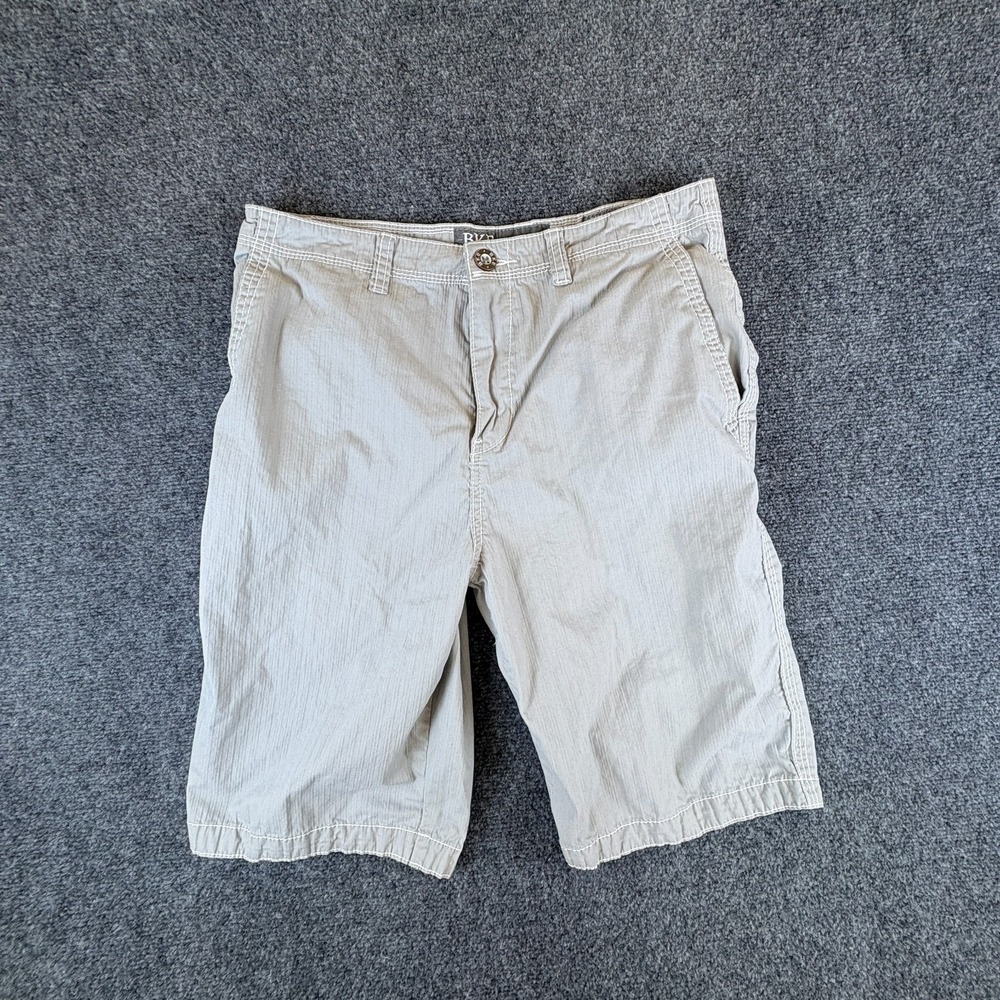 BKE Buckle Sloane Chino Shorts Mens 32x10.5 Slate Cotton Standard Fit Flat Front